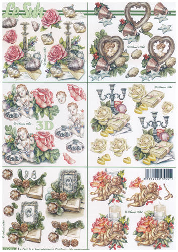 Cherubs Candlestick Frames and Holly - 8215568