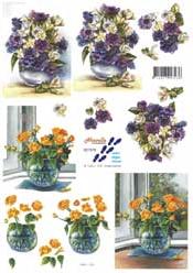 Purple / Yellow Flowers - 821578