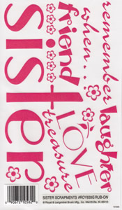 EZ Rub On Sister Scrapments - 833GROY