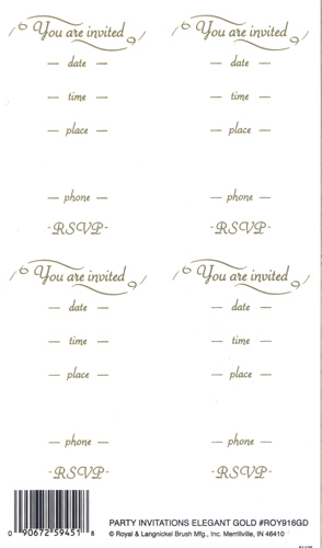 RUB ON Party Invitations Elegant Gold - 916GDROY