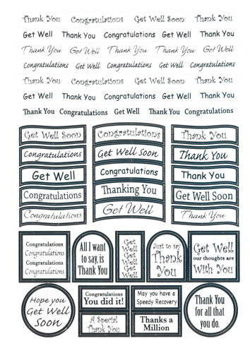 Diecut greeting Banners A4 Sheet Colour Gold On White - 9193