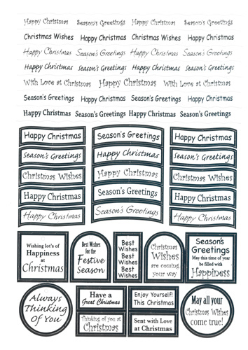 Diecut greeting Banners A4 Sheet Colour Silver On White - 9206
