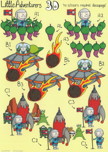 Spaceman Glittered Sheet - 9460