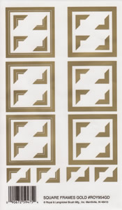 EZ Rub On Square Frames Gold - 954GDROY