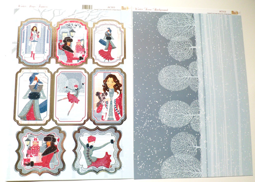 Die Cut Winter Days Topper edged in Silver - AC303