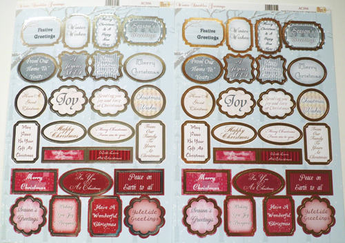 Die Cut Winter Sparkles Greetings edged in silver - AC306