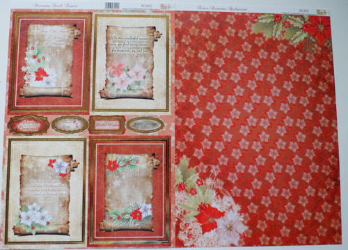 Die cut Poinsettia Scroll Toppers edge in Gold - AC360