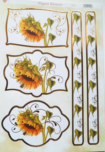 DieCut Topper sheets From Craft UK SunFlower - ACE1035
