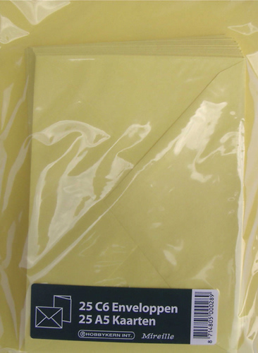 Card Blanks C6 x 25 with Envelopes Bight Yellow Size 4 x 6 - B289BY