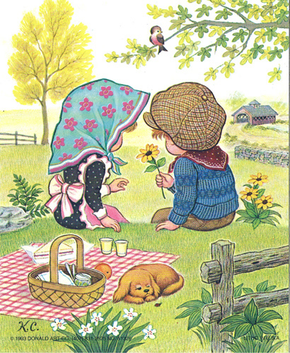 Teri Tot Girl and Boy Picnic 5 x 4 - C0009