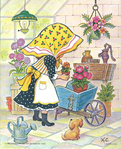 Teri Tot Girl Doing the Gardening 5 x 4 - C0011