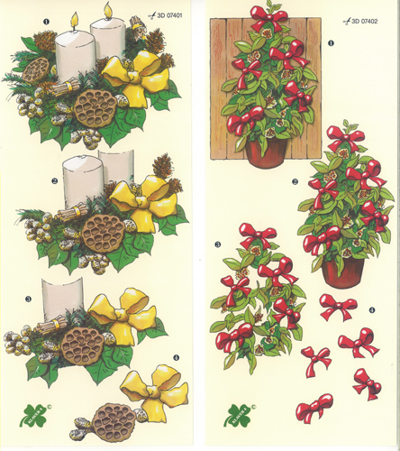 Christmas Candles Pack of 2 designs - C0338