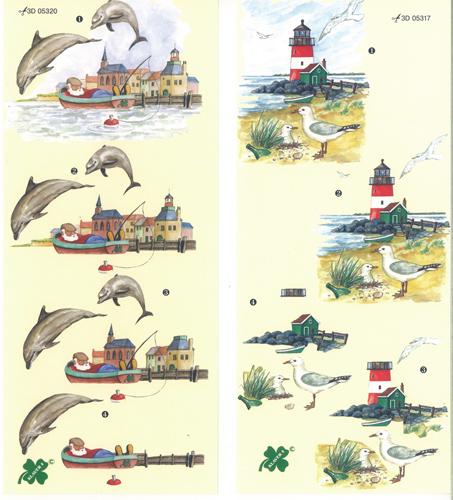 Lighthouse and Dolphins Pack of 2 designs - C0339