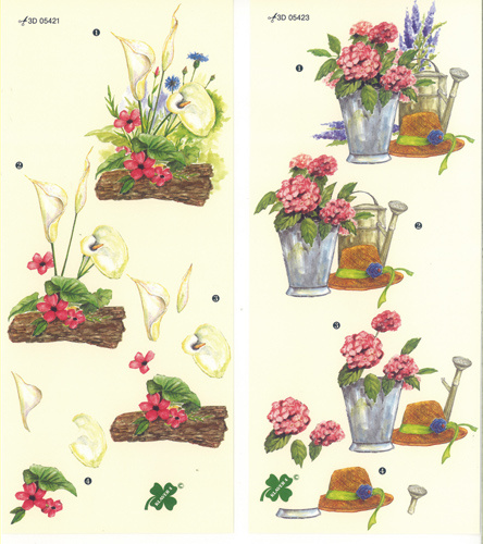 Watering Can and Flowers Pack of 2 designs - C0348