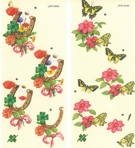 Horseshoe Flowers and Butterfly Pack of 2 designs - C0355