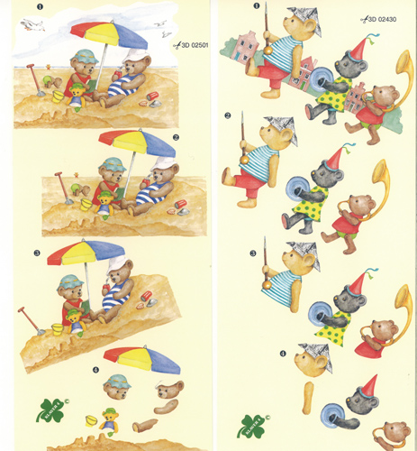 Bears on the Beach Pack of 2 designs - C0377
