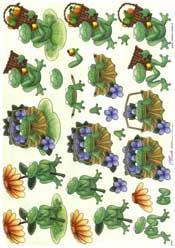 Frog And Flowers - E107