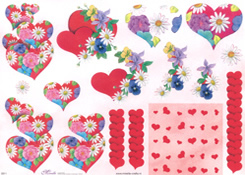 Flowers and Hearts - E611