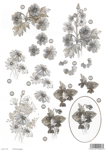 DieCut Bronze Foiled Step by Step sheets - F118