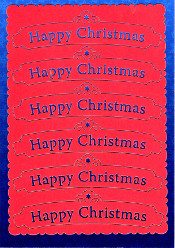 PO2701R12 Pop-Outs Laser Cut Happy Christmas Banner Colour Red -