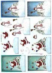 Father Christmas & Snowman - X131