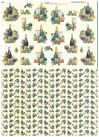 Christmas Cheer 3 small designs with Background Paper - X263