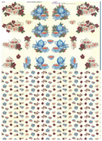 Christmas Afternoon Tea 3 small designs with Background Paper - X279