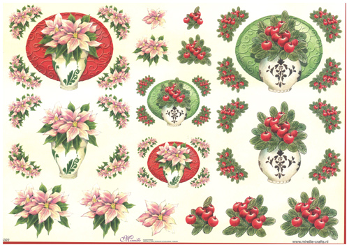 Step by Steps 4 designs Christmas Flower Vase - X322