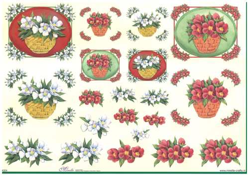 Step by Steps 4 designs Christmas Flower Baskets - X324