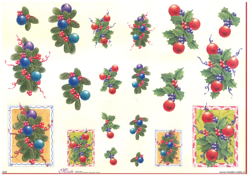 Step by Steps 4 designs Christmas Baubles and Berries - X332