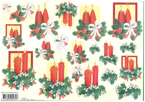 Step by Steps 4 designs Christmas Candles And Bows - X368