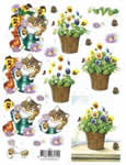 Cat and Flowers - 118579