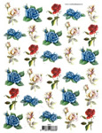 White - Blue - Red Roses - 118883