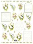 White Dyed Flowers and Frames - 118921