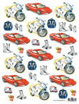 Motor bike and Sports Car - 118931