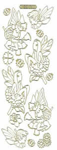 Fairies on flowers and on mushrooms Gold - 122G-Peel