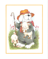 Cute Sheep Dog Looking After the Sheep size 10 x 8 - 1234193