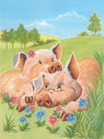 Piggy Playtime C 10 X 8 Pack of 6 Prints - 123469