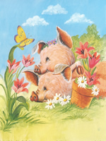 Piggy Playtime D 10 X 8 Pack of 6 Prints - 123470