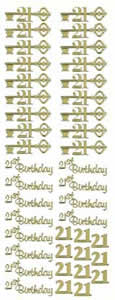 138G-Peel  21ST Birthday with Key Gold -