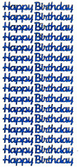Happy Birthday Holographic Blue - 149B-Peel