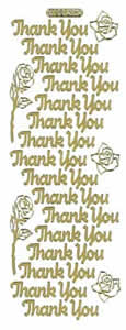 Large Thank You with Roses Gold - 167G-Peel