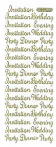 Invitation -Evening- Dinner-Birthday -Wedding -Party Gold - 169G-Peel