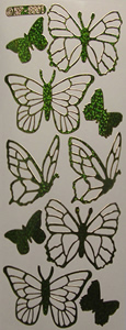 186GR-Peel Butterflies Holographic Green - XP5801