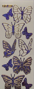 186PU-Peel Butterflies Holographic Purple -XP5801