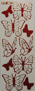 186R-Peel Butterflies Holographic Red - XP5801