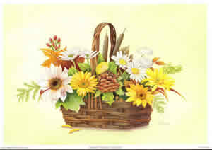 Reina Autumn Flowers 1 Pack of 5 Prints Size 10 x 8 - 1870