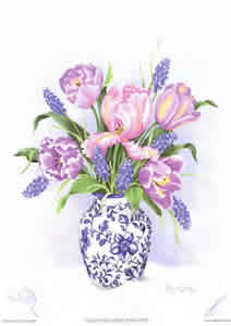 Tulips grapes Hyacinth Pack of 6 Prints Size 10 x 8 - 1892