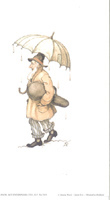 Anton Pieck Musican in the rain packs of 6 prints Size 3 x 5 - 1947
