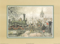 Anton Pieck Steam Engine Pack of 5 Prints Size 9 x 12 - 1999